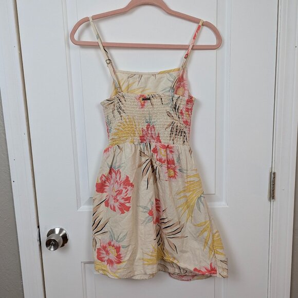 Billabong | Cream Tropical Floral Wrap Dress Size Small - Picture 2 of 9